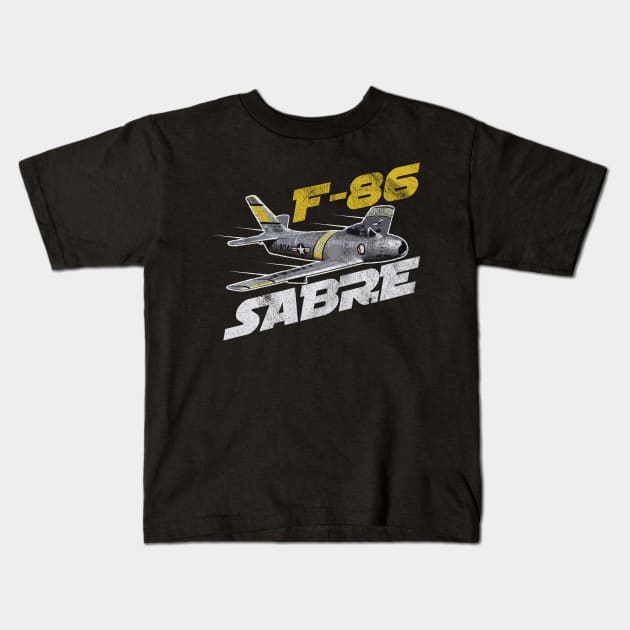 F86 Sabre  Airforce Pilot Gift Modern Warbird Vietnam Korea War Kids T-Shirt by woormle